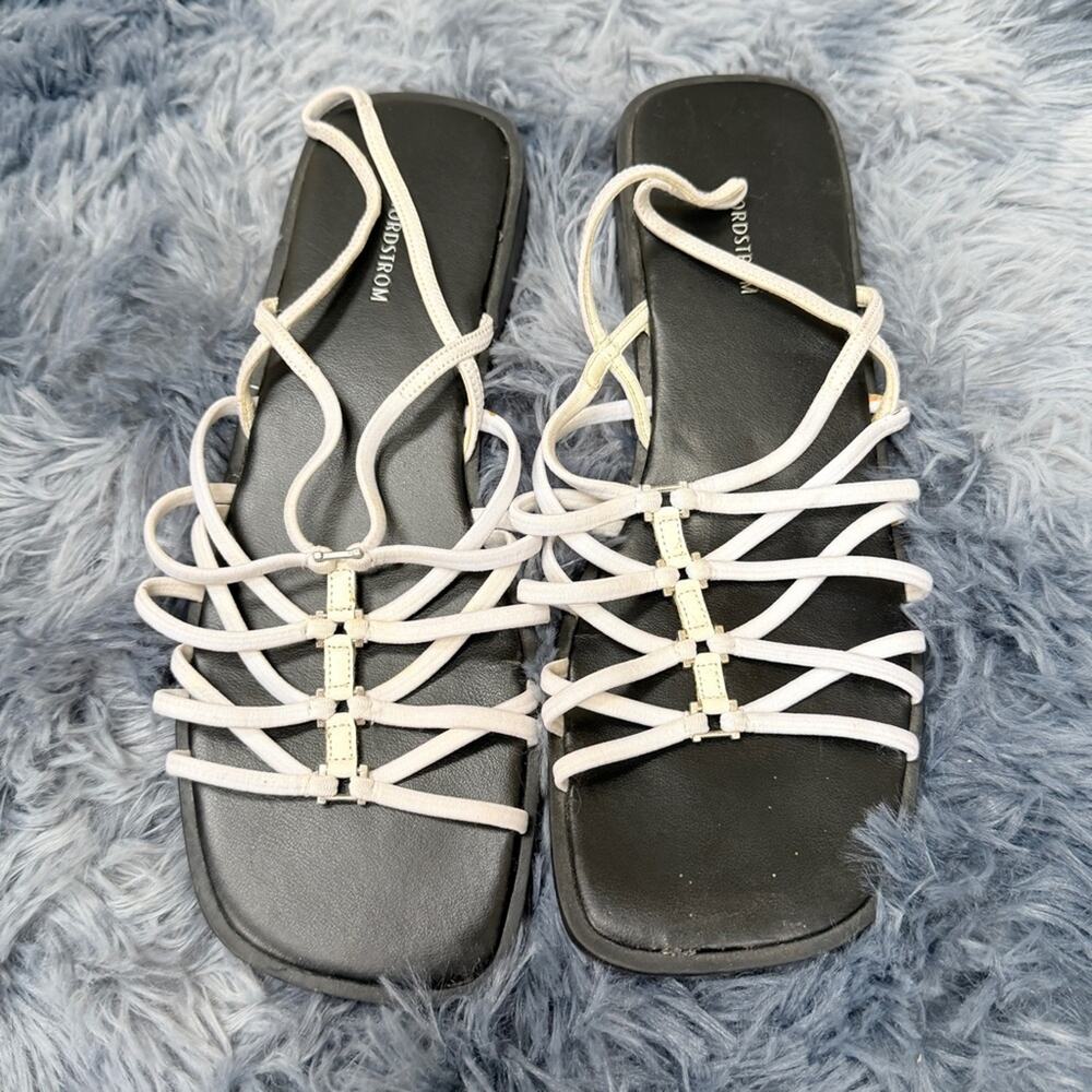 Nordstrom Lyssa Strappy flat wedge Gladiator Sandals shoe size 8 boho hippie